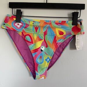 NWT Kenny Flowers The Caribbean Banded Sporty Bikini Bottom Size Medium